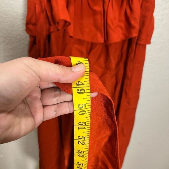 Ulla Johnson Midi Marion Dress Womens 2 Red Orange Romantic Feminine Cocktail - Picture 11 of 14